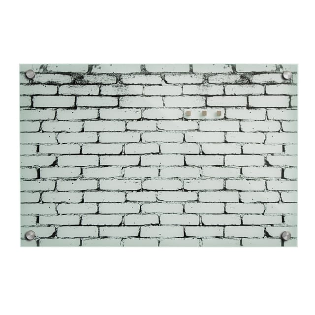 KARAT Design Memoboard Brick aus Glas Universal Einsetzbar 20 x 60 cm
