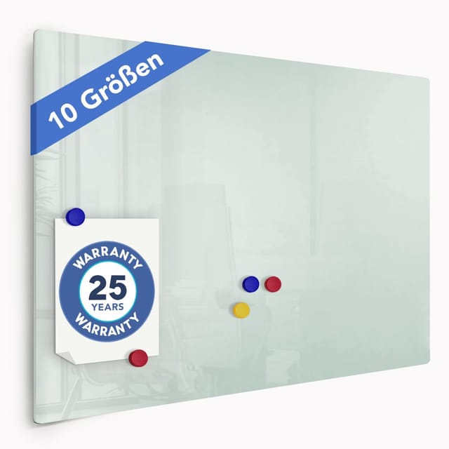 KARAT Rahmenloses Glas Whiteboard Universal Einsetzbar 120 x 150 cm