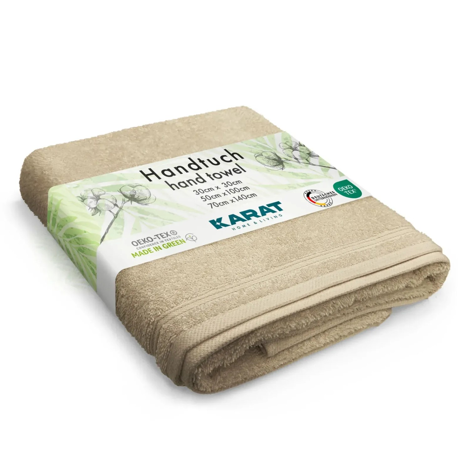 KARAT Handtuch Bay Baumwolle Sanft Saugstark Universal Beige 49 x 98 cm