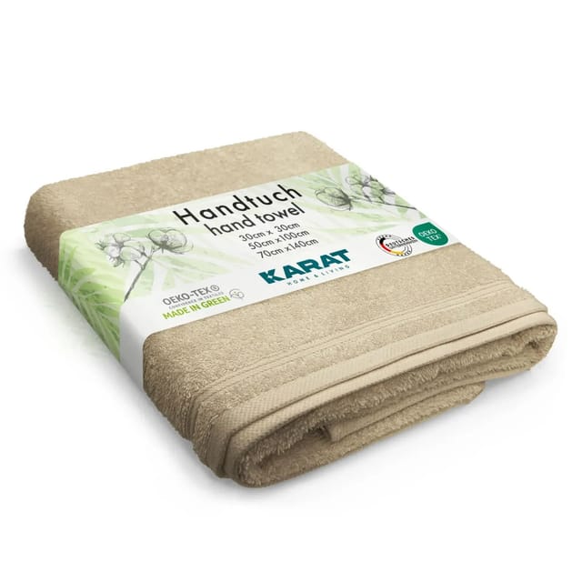 KARAT Handtuch Bay Baumwolle Sanft Saugstark Universal Beige 49 x 98 cm