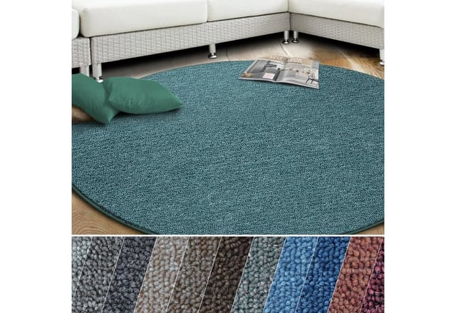 KARAT Teppich Rund London mit Flachem Schlingenflor Modern Grün Ø 200 cm