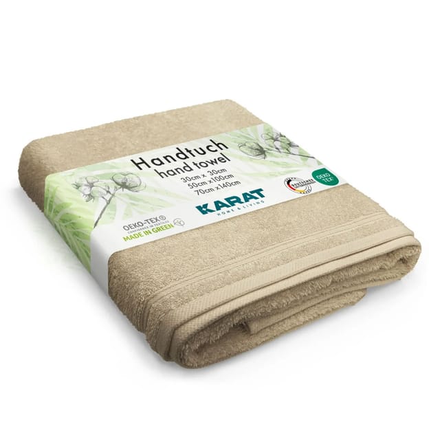 KARAT Handtuch Bay Baumwolle Sanft Saugstark Universal Beige 70 x 139 cm