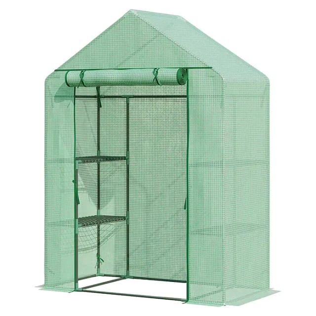 KARAT Gewächshaus Harrest Foliengewächshaus mit Metallablagegittern 143 x 195 x 73 cm