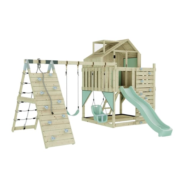 OutdoorToys Spielturm Oscar mit Babyschaukel Mintgrün