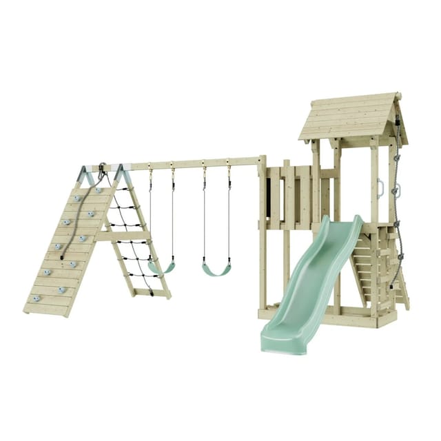 OutdoorToys Spielturm Roskilde mit Kinderschaukel Mintgrün