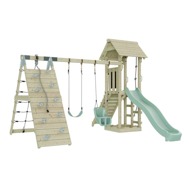 OutdoorToys Spielturm Kiruna mit Babyschaukel Mintgrün