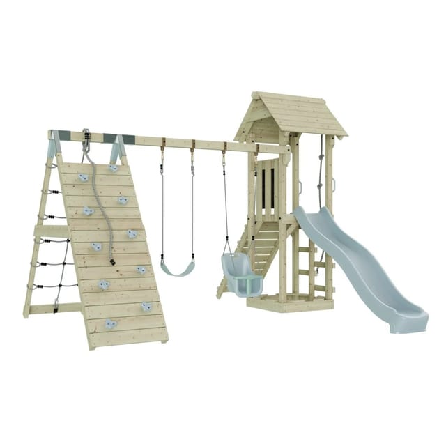 OutdoorToys Spielturm Kiruna mit Babyschaukel Eisblau
