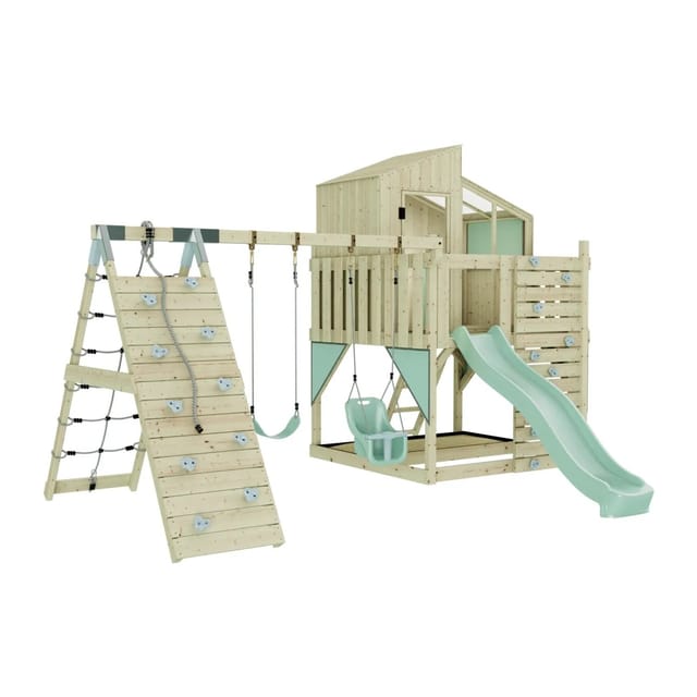 OutdoorToys Spielturm Finn mit Babyschaukel Mintgrün