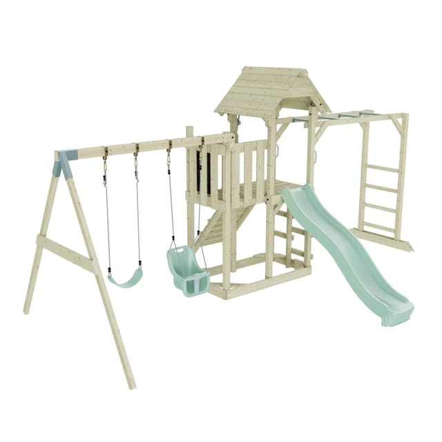 OutdoorToys Spielturm Helsingborg mit Babyschaukel Mintgrün