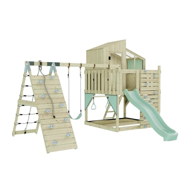OutdoorToys Spielturm Finn mit Trapezstange Mintgrün