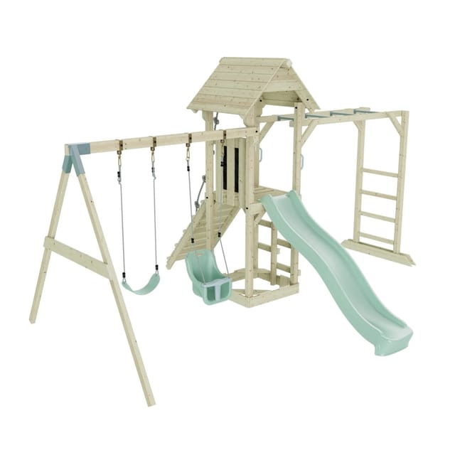 OutdoorToys Spielturm Örebro mit Babyschaukel Mintgrün