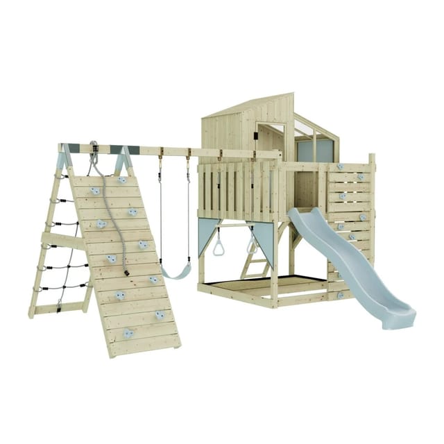 OutdoorToys Spielturm Finn mit Trapezstange Eisblau