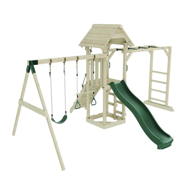 OutdoorToys Spielturm Örebro mit Trapezstange Dunkelgrün