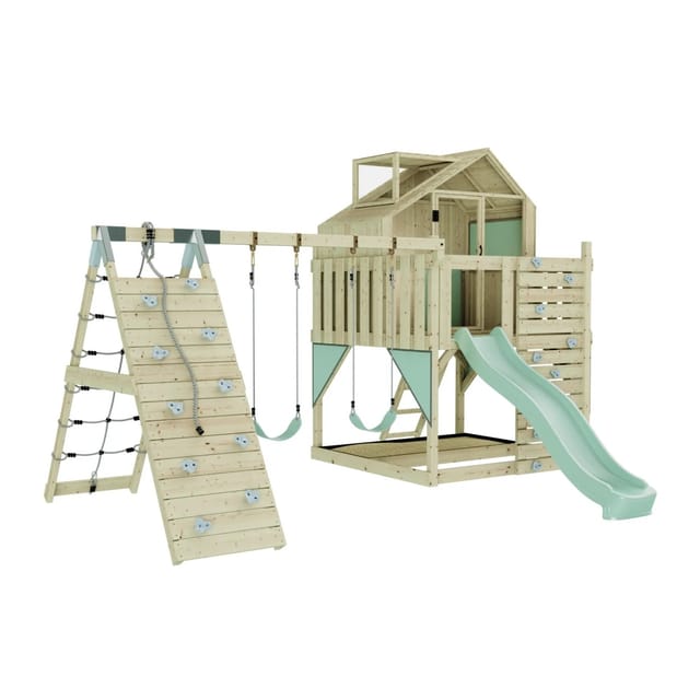 OutdoorToys Spielturm Oscar mit Kinderschaukel Mintgrün