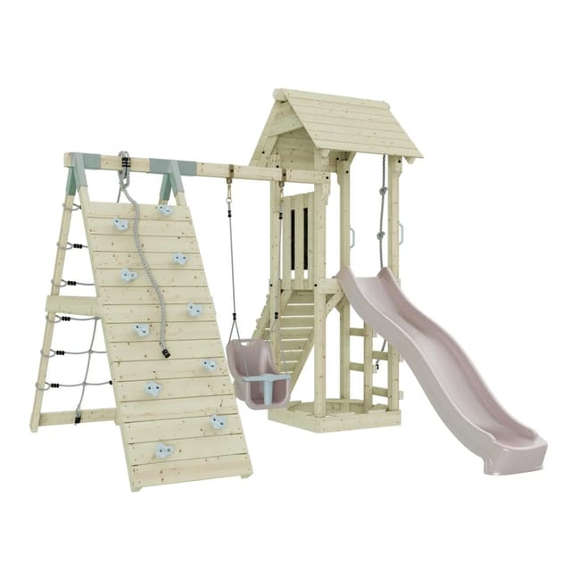 OutdoorToys Spielturm Trondheim mit Babyschaukel Altrosa