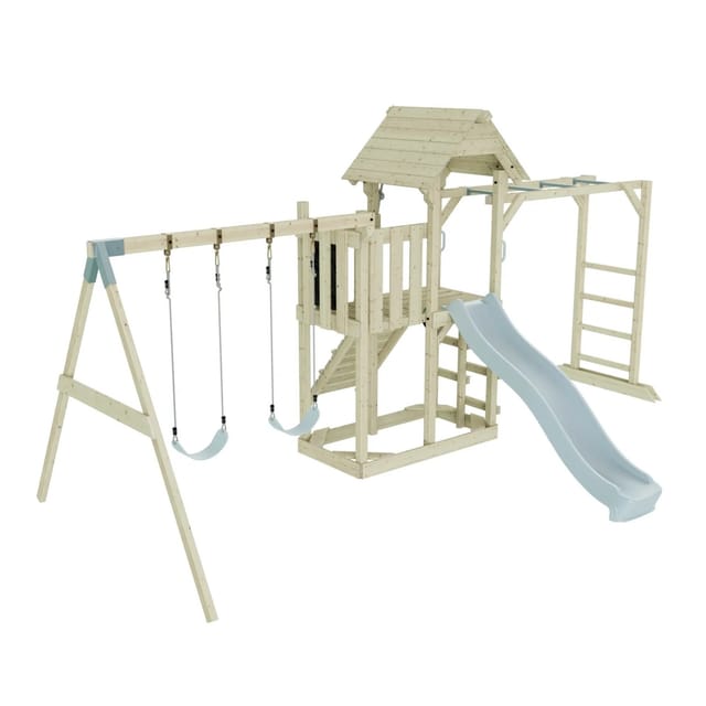 OutdoorToys Spielturm Helsingborg mit Kinderschaukel Eisblau