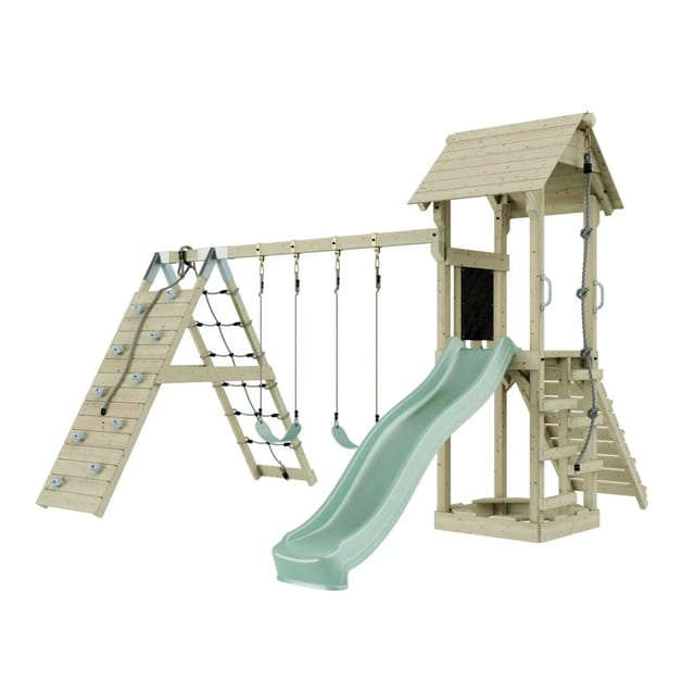 OutdoorToys Spielturm Kiruna mit Kinderschaukel Mintgrün