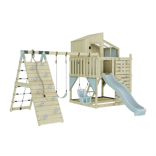 OutdoorToys Spielturm Finn mit Babyschaukel Eisblau