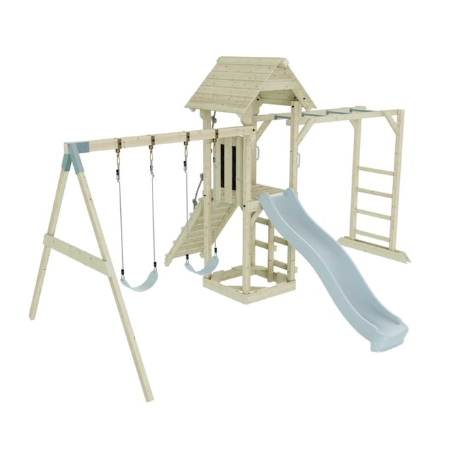 OutdoorToys Spielturm Örebro mit Kinderschaukel Eisblau