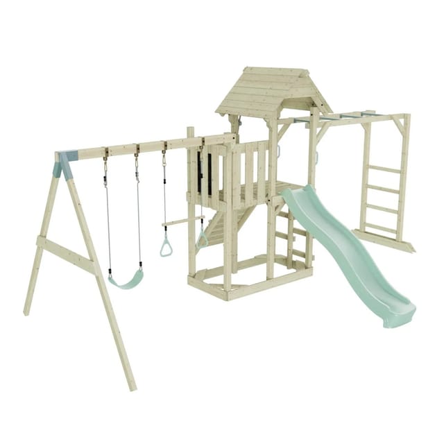 OutdoorToys Spielturm Helsingborg mit Trapezstange Mintgrün