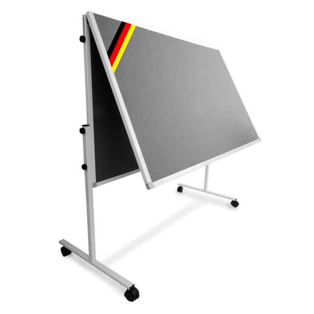 KARAT Filz Moderationstafel Klappbar Praktisch mit Rollen Grau 150 x 120 cm