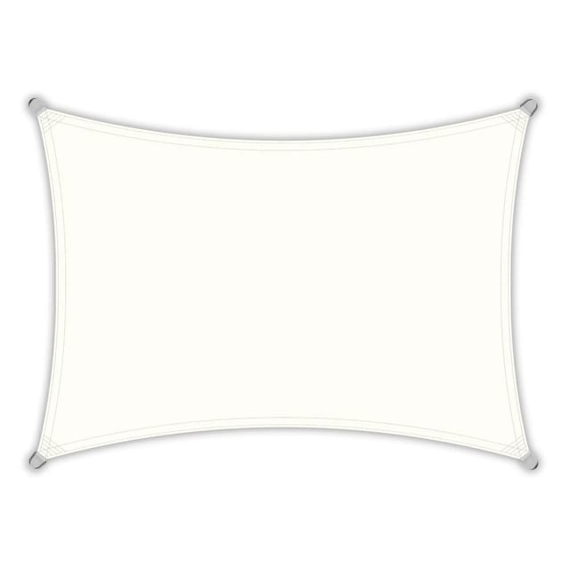 Toldoro Sonnensegel Rechteck 4,5x3,5m HDPE Luft & Wasserdurchlässig UV-Schutz Garten Cremeweiß