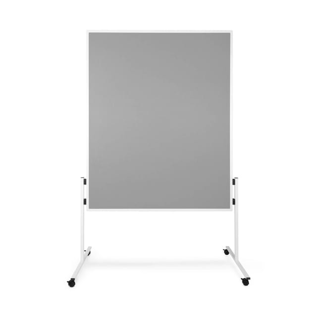 KARAT Filz Moderationstafel Einteilig und Flexibel mit Rollen Grau 150 x 120 cm