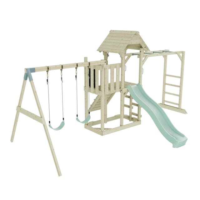 OutdoorToys Spielturm Helsingborg mit Kinderschaukel Mintgrün