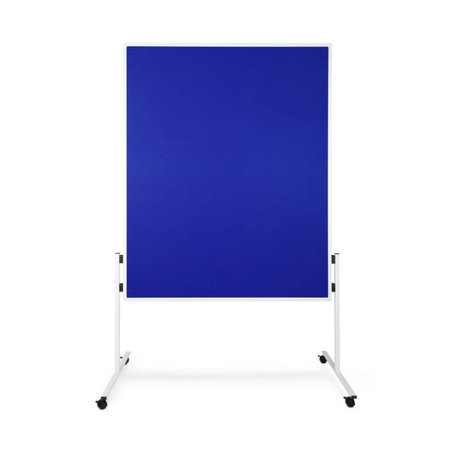 KARAT Filz Moderationstafel Stabiles Gestell mit Rollen Blau 150 x 120 cm