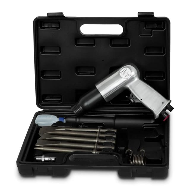 EBERTH Druckluftmeißel mit Koffer 5x Meißel 150 mm mit 1/4 Anschluss