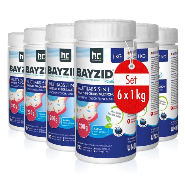 Bayzid Multitabs 200g 5in1 für Pools 6 x 1kg