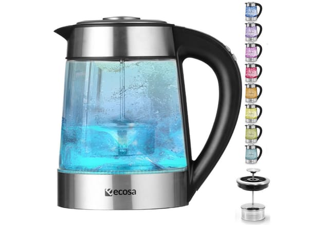 Ecosa EO-650 Wasserkocher mit Temperatureinstellung und Teefilter 1,7 L