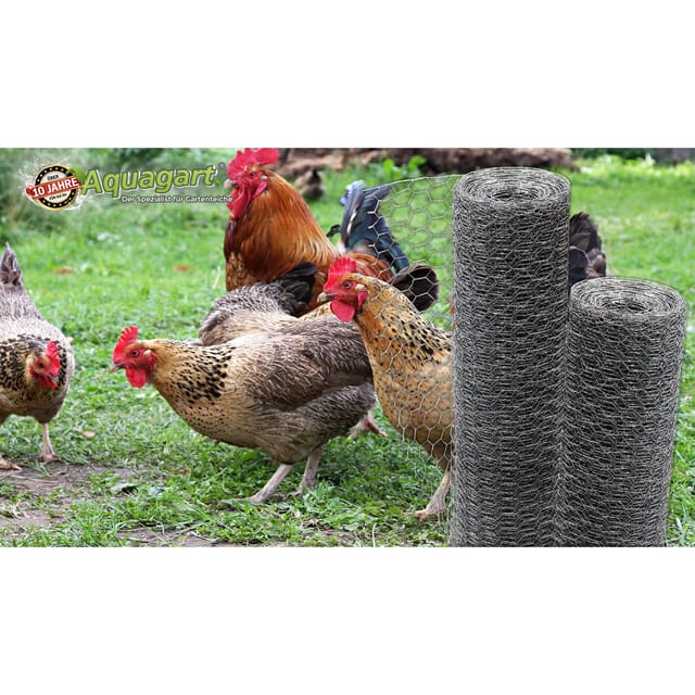 Aquagart 120m Sechseckgeflecht Kaninchendraht Hasengitter Hasendraht 50cm Hoch 25mm x 25mm