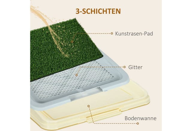 PawHut Hundetoilette Welpen Kunstgras WC