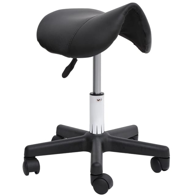 HOMCOM Höhenverstellbarer Drehhocker mit Rädern 35 x 38 x 43-55H cm