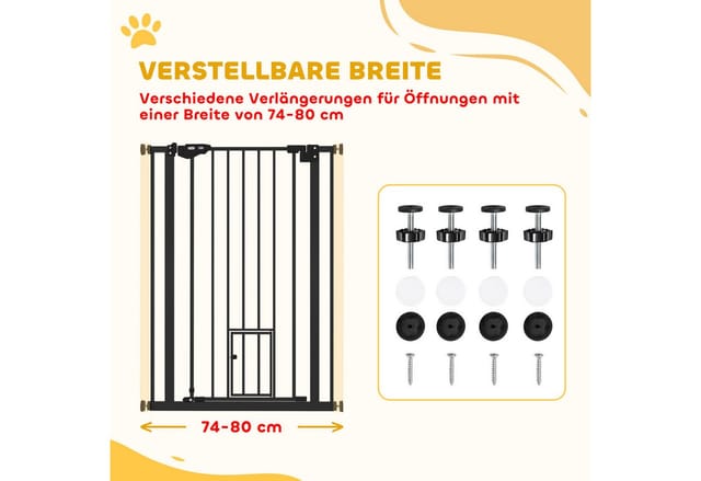 PawHut Türschutzgitter mit Schließautomatik