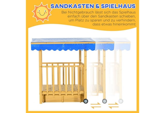 Outsunny Sandkasten mit Dach