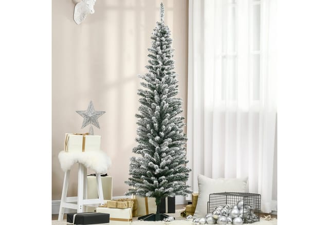 HOMCOM Künstlicher Weihnachtsbaum 180cm mit Kunstschnee mit 390 Astspitzen
