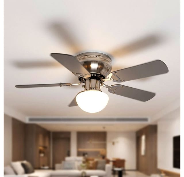 GLOBO Deckenventilator Ugo 76 cm Buche - Graphit mit Beleuchtung und Zugketten