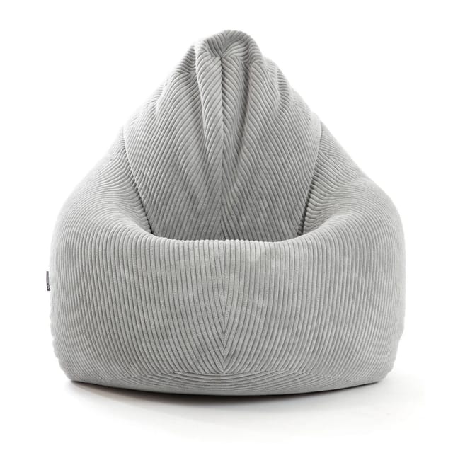 mokebo Sitzsack Cord XXL in Grau Der Tagträumer Bean Bag mit EPS-Perlen Füllung