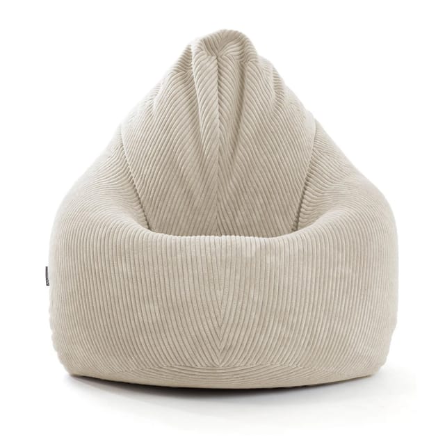 mokebo Sitzsack Cord XXL in Beige Der Tagträumer Bean Bag mit EPS-Perlen Füllung