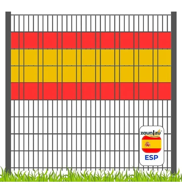 zaunzu Sichtschutz Fanartikel Spanien für Doppelstabmatten Volle Streifenbreite