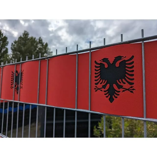 zaunzu Sichtschutz Fanartikel Albanien für Doppelstabmatten Akzentstreifen 3 für 2