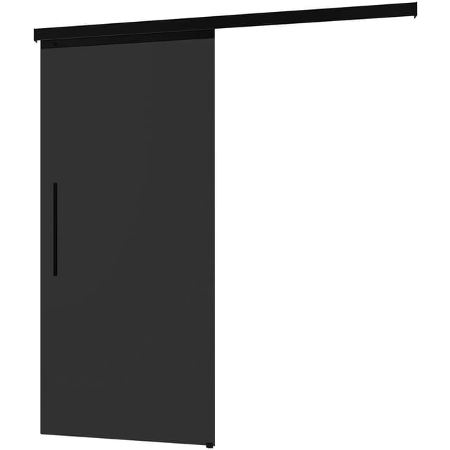 inova Glasschiebetür Schwarz Vollflächig Satiniert 900 x 2035 mm Komplettset mit Stabgriff inkl. 2Seitiger Softclose