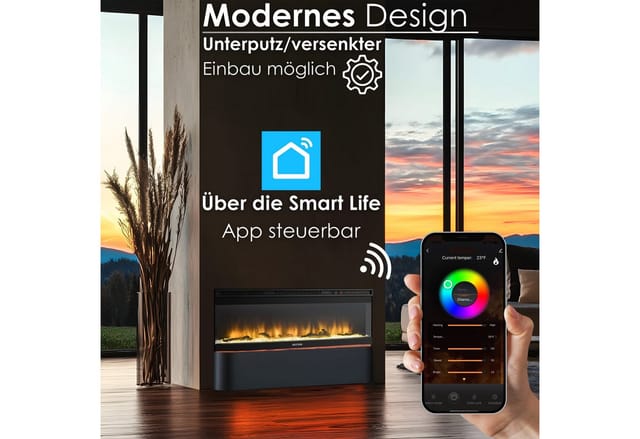 Echos Eco-3510 Elektrokamin mit WiFi 1500 W