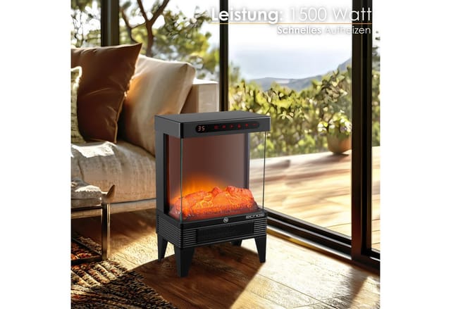 Echos Eco-3511 Elektrokamin m. Fernbedienung 12h Timer 1500 W
