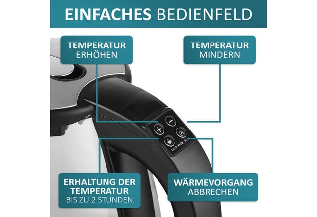 Ecosa EO-610 Wasserkocher mit Temperatureinstellung 1,7 L