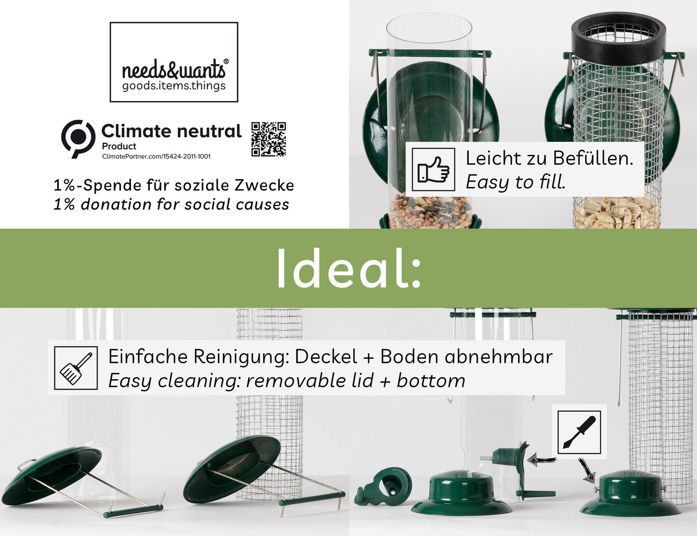 needs&wants Vogel-Futterspender Set Feedy 2er Set Bild 3