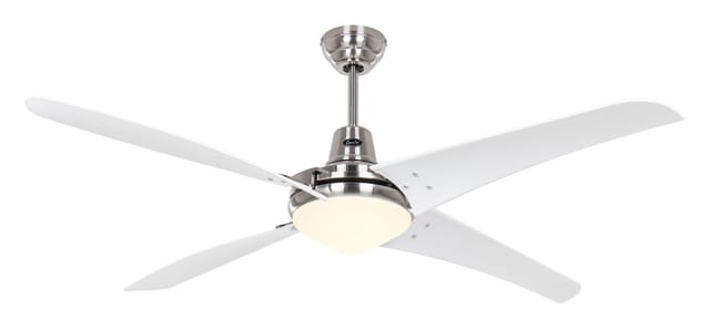 CASAFAN Deckenventilator mit Beleuchtung und Fernbedienung Mirage 142 cm Chrom Gebürstet - Weiß