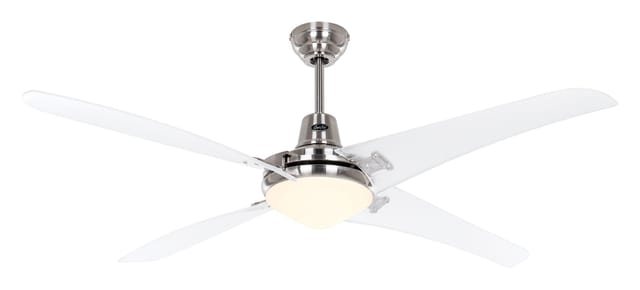 CASAFAN Deckenventilator mit Beleuchtung und Fernbedienung Mirage 142 cm Chrom Gebürstet - Transparent